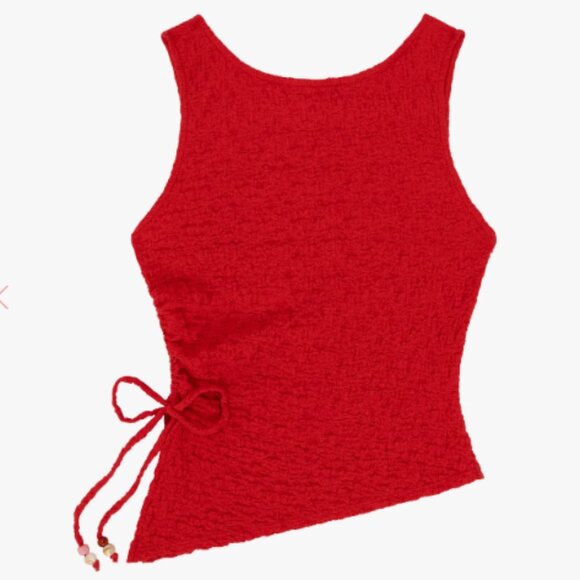 Lisa Says Gah Tops - Erin Tank Lisa Says Gah - red pepper - crinkle fabric XL